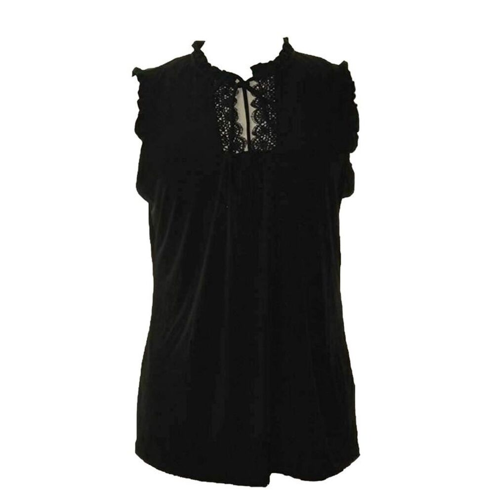 NY Collection Solid Ruffled Blouse - Picture 2 of 2